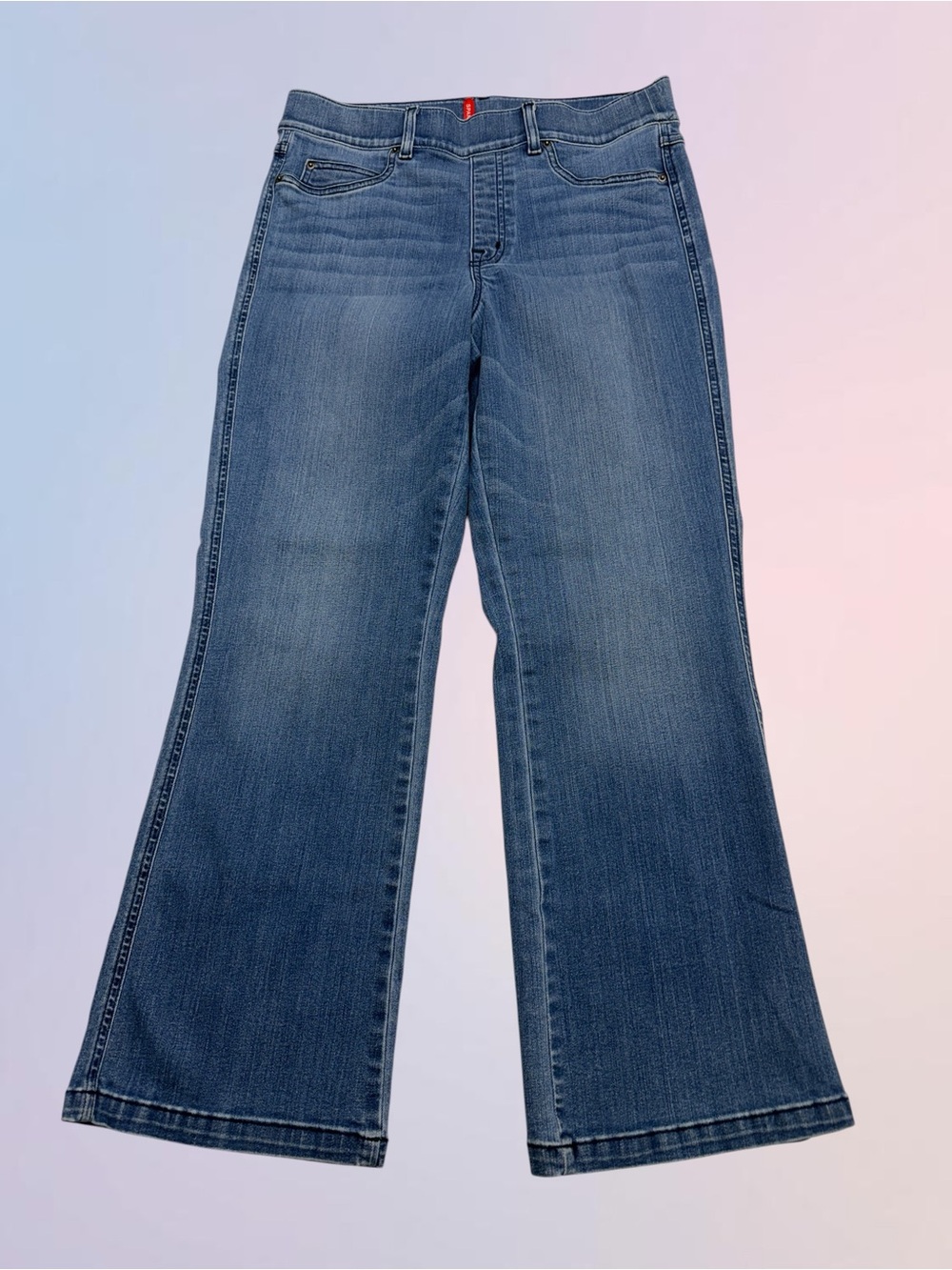 SPANX Women’s Small Petite Pull On Bootcut Blue Jeans